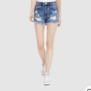 Kendall & Kylie The Icon Blue Ripped Jean Shorts